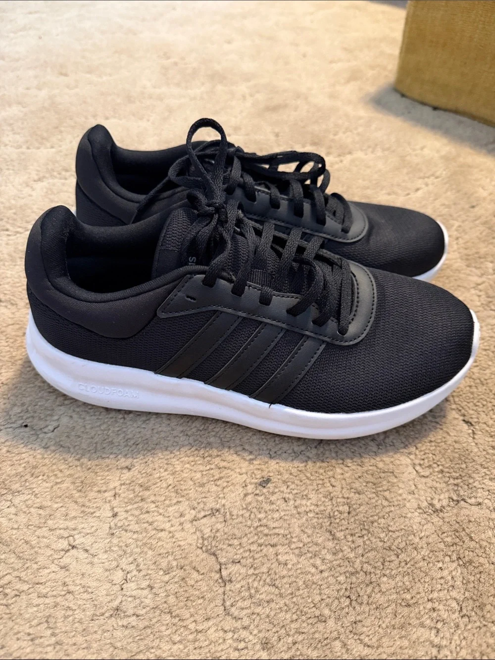 adidas Black Athletic Running Shoes with White Sole